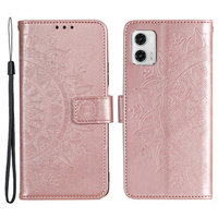 Klapkové puzdro pre Motorola Moto G73 5G, Mandala Flower, ružové rose gold