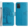 Klapkové puzdro pre Motorola Moto E22 / E22i, Wallet, tree i sowy, modré