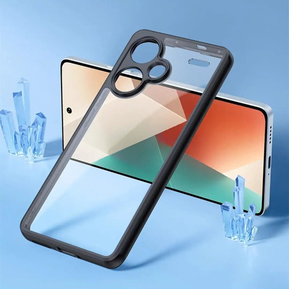Puzdro pre Xiaomi Redmi Note 13 Pro+, Fusion Hybrid, s ochranou fotoaparátu, transparentné / čierne