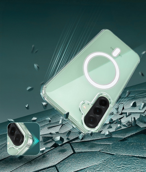 Puzdro pre Samsung Galaxy A56 5G, Dropproof MagSafe, priehľadné + tvrdené sklo 9H