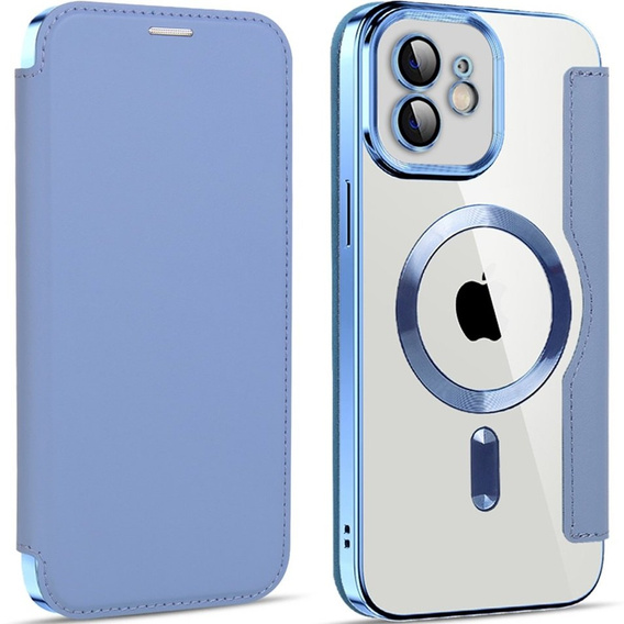 Klapkové puzdro pre iPhone 12, RFID Wallet MagSafe CamShield, modré