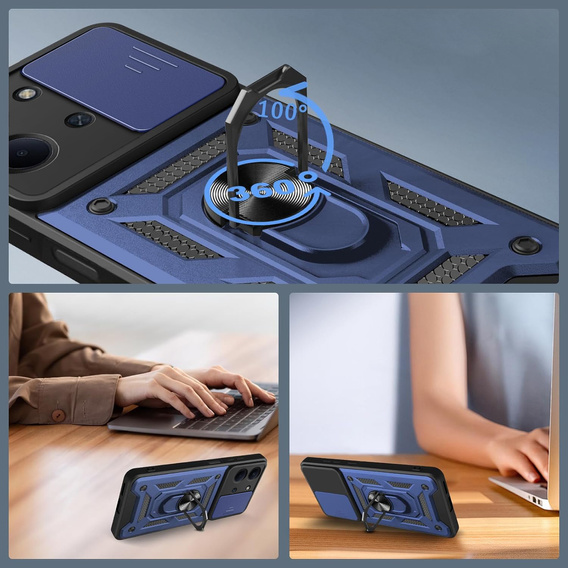 Pancierované puzdro pre Xiaomi Redmi 15C 4G/LTE, CamShield Slide, modré