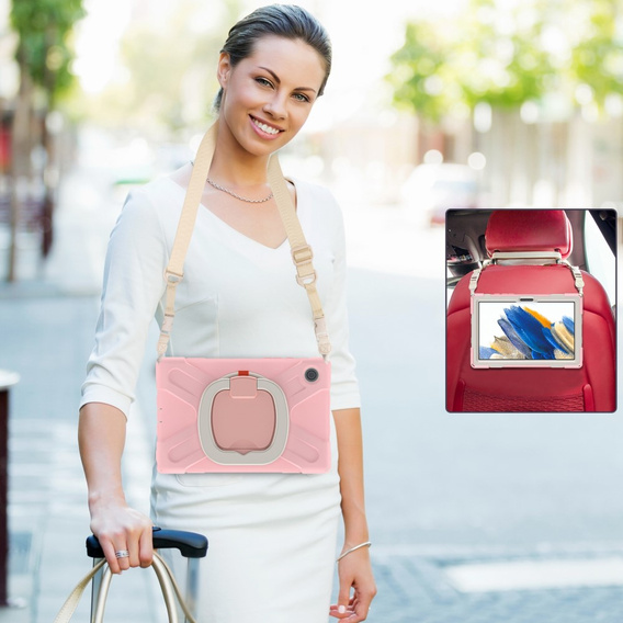 Detské puzdro pre Samsung Galaxy Tab A8 10.5 SM-X200 SM-X205, pancierované s popruhom, modré