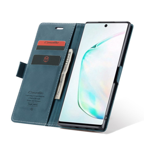 CASEME puzdro pre Samsung Galaxy Note 10 Plus/5G, Leather Wallet Case, zelený