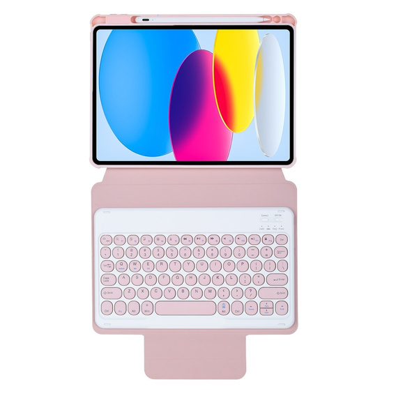 Puzdro s klávesnicou pre iPad 11" 2025 A16 (11 gen.) / iPad 10.9" 2022 (10 gen.), Rotary 360° Leather, ružové rose gold
