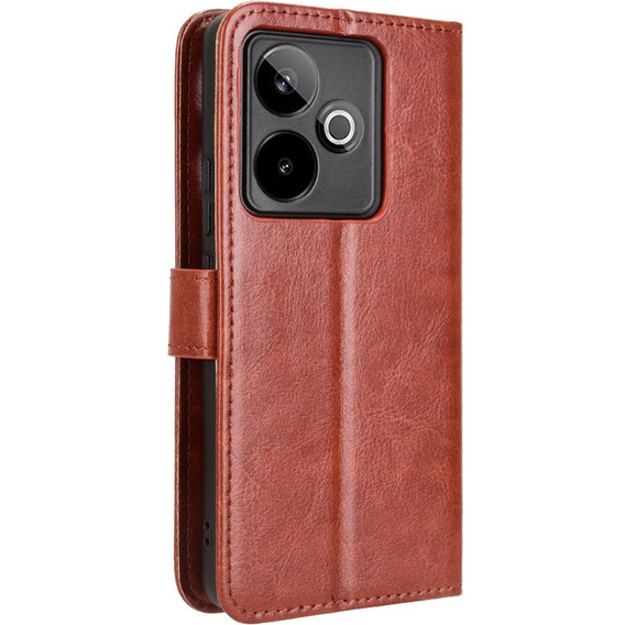 Klapkové puzdro pre Realme GT 7 / 7T, Crazy Horse Wallet, hnedé