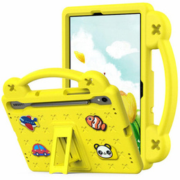 Detské puzdro pre Samsung Galaxy Tab S10 Lite / S10 FE / S9 FE, Cute Patterns, so stojanom, žltý
