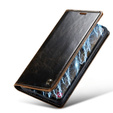 CASEME flipové puzdro pre Samsung Galaxy A53 5G, Waxy Textured, čierna / hnedá