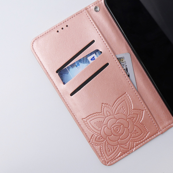 Klapkové puzdro pre Xiaomi 13T / 13T Pro, Butterfly, ružové rose gold