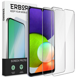 2x tvrdené sklo pre Samsung Galaxy A22 5G, ERBORD 9H Hard Glass na displeji