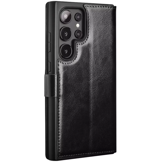 Flipové puzdro pre Samsung Galaxy S25 Ultra, QIALINO Leather Wallet, čierne