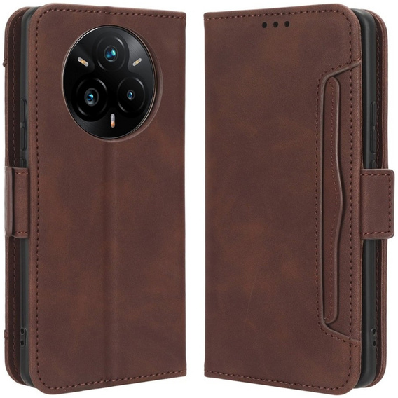 Klapkové puzdro pre Realme 14 Pro 5G, Card Slot, hnedé