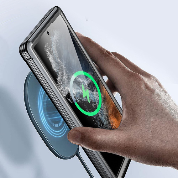 Puzdro pre Samsung Galaxy S22 Ultra, Shockproof, s fóliou, čierne