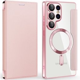 Klapkové puzdro pre Samsung Galaxy S25 Ultra, RFID Wallet MagSafe CamShield, ružové