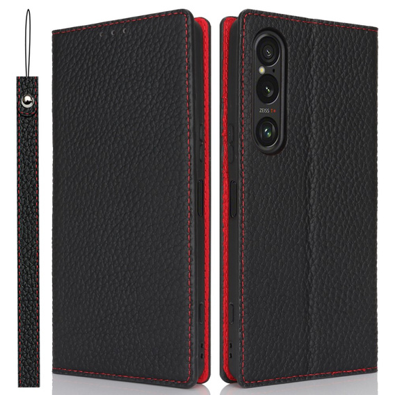Kožené puzdro pre Sony Xperia 1 VI, ERBORD Grain Leather, čierne