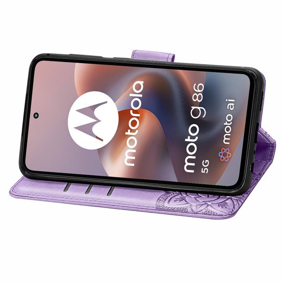 Klapkové puzdro pre Motorola Moto G86 5G, Butterfly, fialové