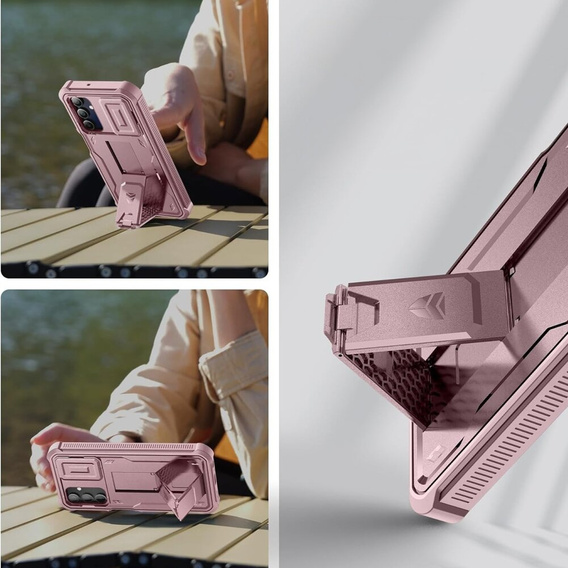 Obrnené puzdro pre Samsung Galaxy A15, Dexnor Full Body (Two Frames), ružové