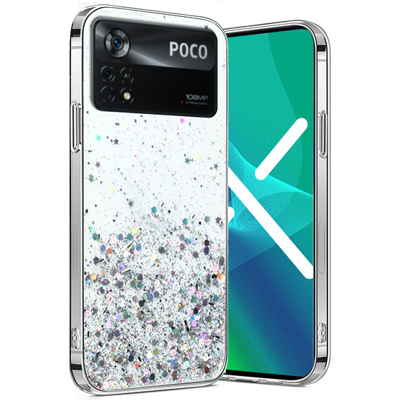 Obal na mobil pre Xiaomi Poco X4 Pro 5G, Glittery, priehľadné