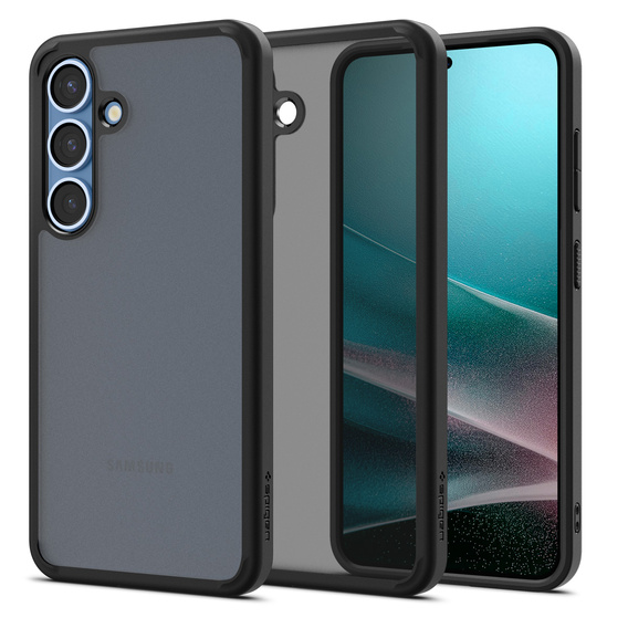 Puzdro Spigen pre Samsung Galaxy S25, Ultra Hybrid, čierna / matná + tvrdené sklo 9H