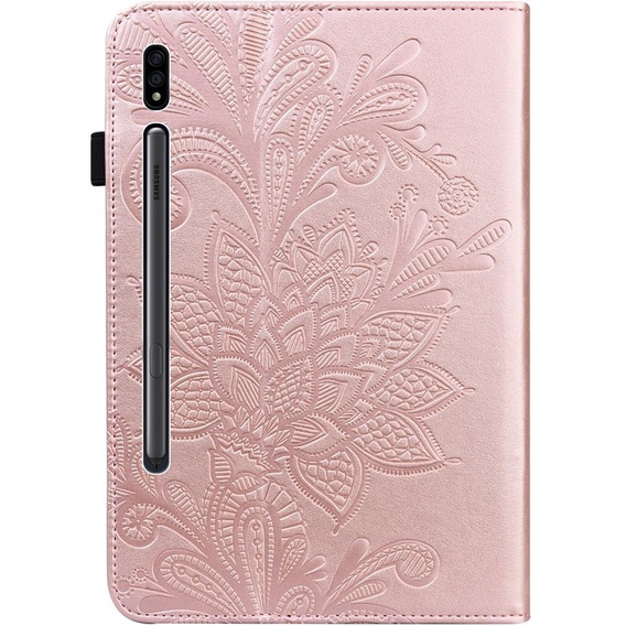 Puzdro s chlopňou pre Samsung Galaxy Tab S7, flower, modré