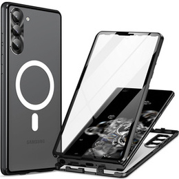 Magnetické puzdro Dual Glass MagSafe pre Samsung Galaxy S23+ Plus, čierne