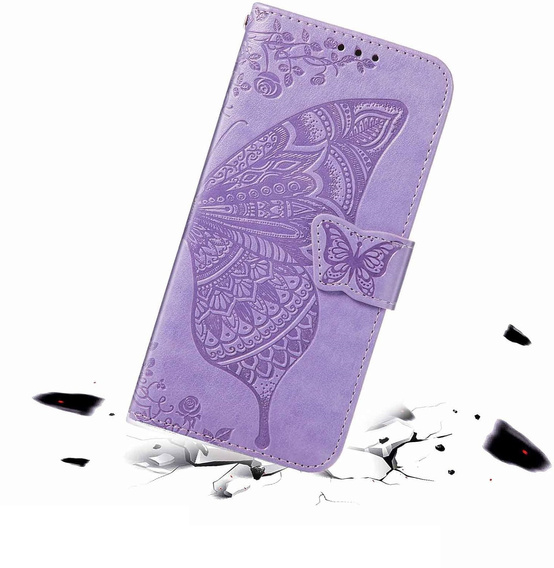 Klapkové puzdro pre Oppo Reno 13F / Oppo Reno 13FS, Butterfly, fialové