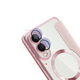 Klapkové puzdro pre Samsung Galaxy S25 Edge, RFID Wallet MagSafe CamShield, ružové