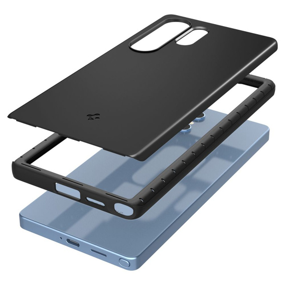 Puzdro Spigen pre Samsung Galaxy S25 Ultra, Thin Fit Mag, čierne + tvrdené sklo 9H