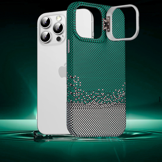 Puzdro pre iPhone 15 Pro, Frame Kickstand, pre MagSafe, Sand Green