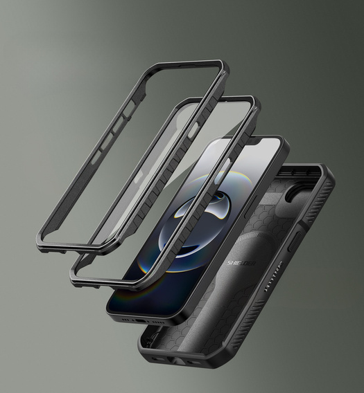 Obrnené puzdro pre iPhone 16e, Dexnor CamProtect MagSafe, čierne