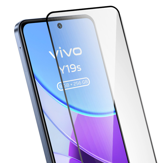 3D tvrdené sklo pre Vivo Y19s, čierny rám