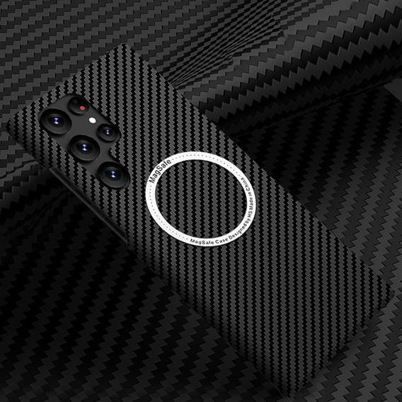 Obal na mobil pre Samsung Galaxy S23 Ultra, Magsafe Slim Carbon, čierne