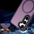 Puzdro pre Samsung Galaxy S21 FE, pre MagSafe, ERBORD Matt Case, tmavo fialová + sklo na displej