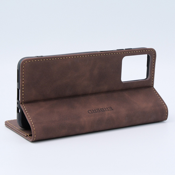 Puzdro pre Motorola Moto G13/ G23 4G, ERBORD Vintage, peňaženka s chlopňou, káva