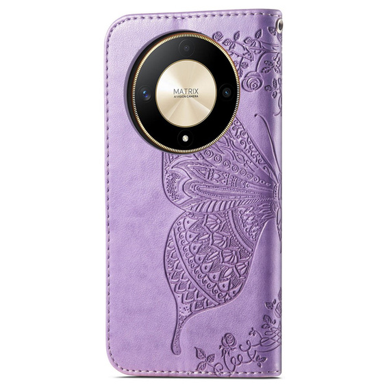 Klapkové puzdro pre Honor Magic 6 Lite 5G, Butterfly, fialové