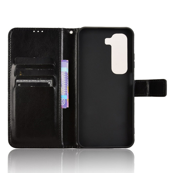 Klapkové puzdro pre Infinix Hot 50 4G, Crazy Horse Wallet, čierne