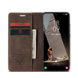 CASEME puzdro pre Samsung Galaxy S21 FE, Leather Wallet Case, káva