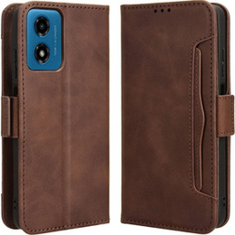 Klapkové puzdro pre Motorola Moto E14, Card Slot, hnedé