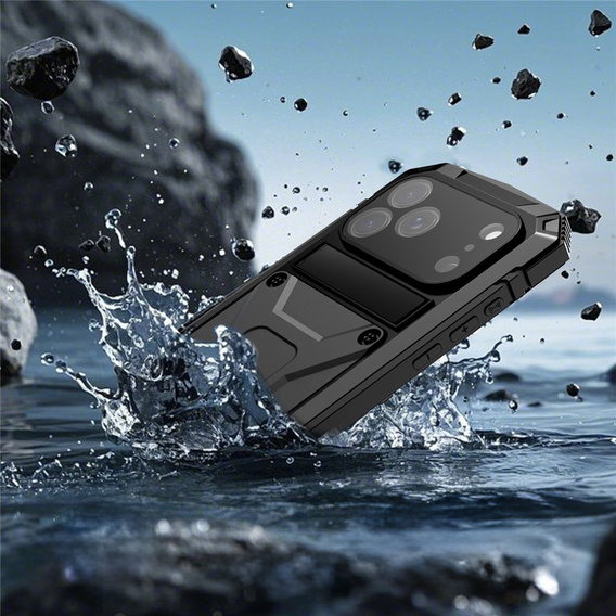 Puzdro R-JUST s podstavcom a integrovaným sklom pre iPhone 17 Pro Max