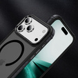 Matné puzdro pre iPhone 17 Pro Max, pancierované, pre MagSafe, dymové s čiernymi stranami
