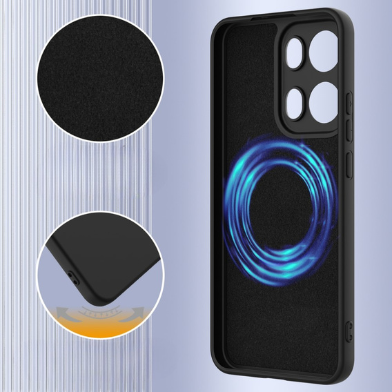 Obal na mobil pre Oppo Reno13 Pro 5G, Silicone MagSafe, čierne