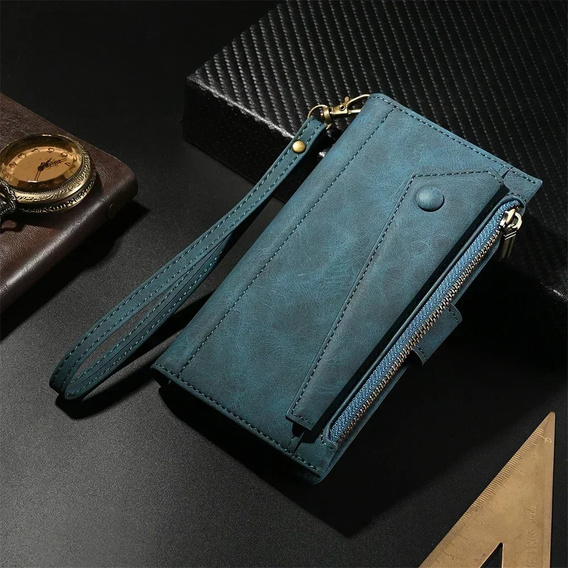 Klapkové puzdro pre Honor Magic 6 Lite 5G, Wallet Zipper Pocket, modré