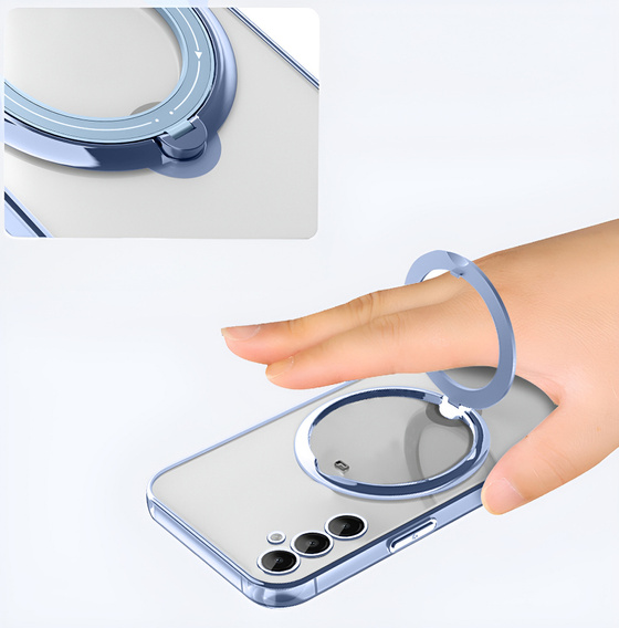 Magnetické puzdro pre Samsung Galaxy A56, pre MagSafe, modré + sklo 9H