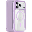 Puzdro Dux Ducis pre iPhone 17 Pro, Skin X Pro, s chlopňou, pre MagSafe, fialové