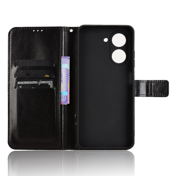 Klapkové puzdro pre Xiaomi Redmi A5, Crazy Horse Wallet, čierne