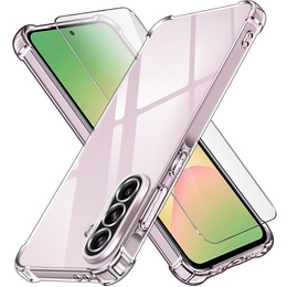 Puzdro pre Samsung Galaxy A56, Erbord Dropproof, priehľadné + sklo