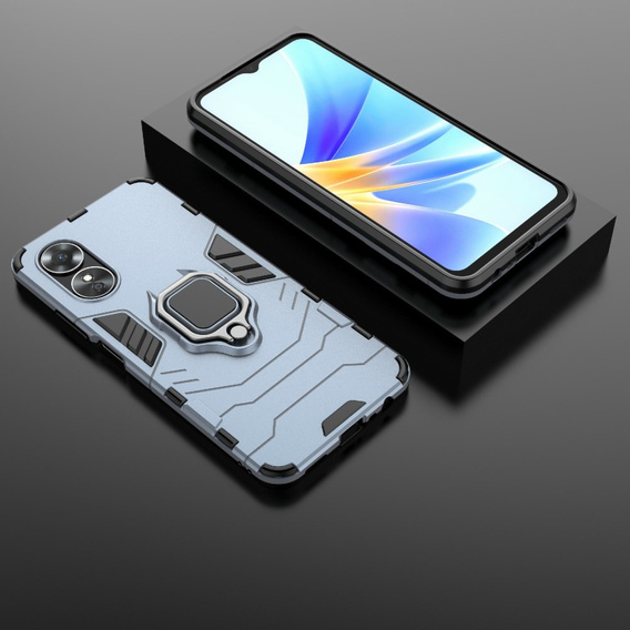 Obal na mobil pre Oppo A17, Kickstand Ring, modré