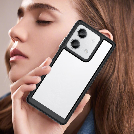 Obal na mobil pre Xiaomi Redmi Note 13 5G, Fusion Hybrid, transparentné / čierne