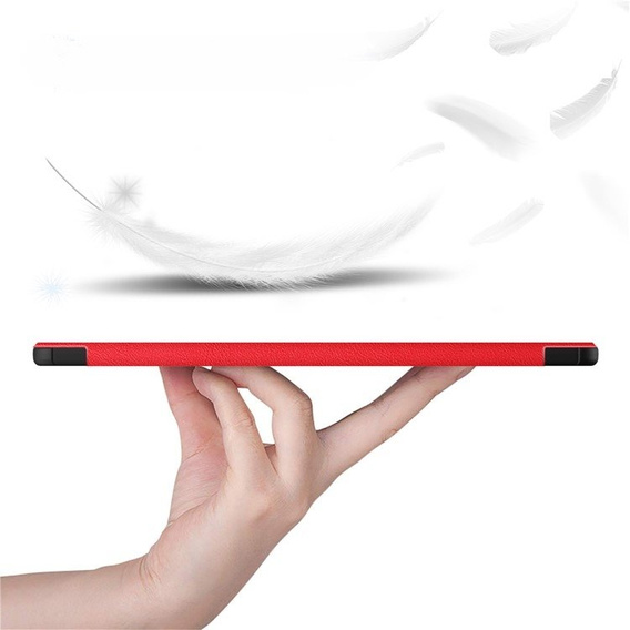 Puzdro pre Samsung Galaxy Tab S9 Plus, Smartcase s priestorom pre stylus, červené