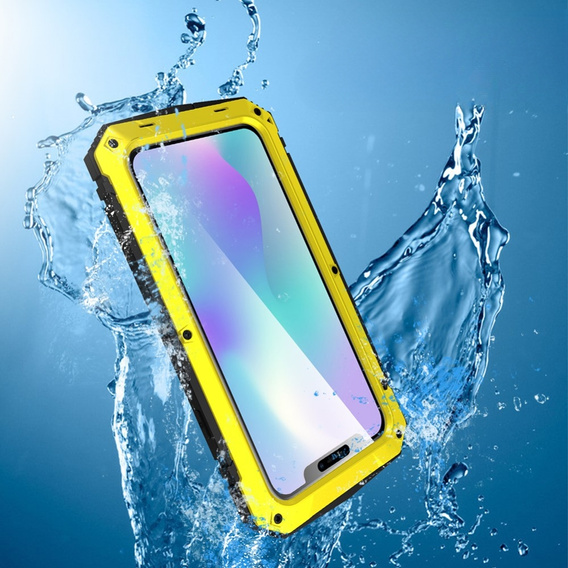 Obrnené puzdro pre iPhone 11, R-JUST, žlté / čierne